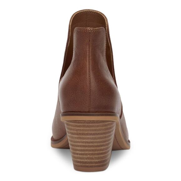 LUCKY BRAND Womens Brown Vellida Round Toe Wedge Slip On Leather Booties 9.5 M - Picture 2 of 4